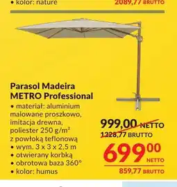 Makro Parasol Madeira Metro Professional oferta