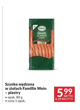 Makro Szynka wędzona w ziołach w plastrach Famillie Wein oferta