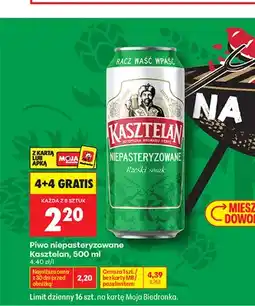 Biedronka Piwo niepasteryzowane Kasztelan oferta