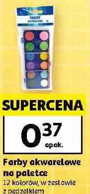 Auchan Farby akwarelowe na paletce z pędzelkiem oferta