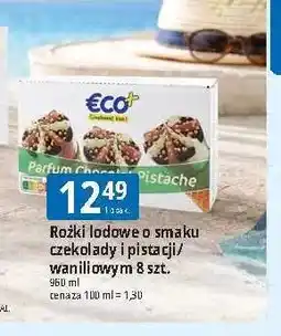 E.Leclerc Rożki lodowe o smaku czekolady i pistacji Eco+ 8-pak oferta