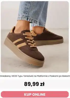 Sneakersy VICES typu tenisówki na platformie z paskami po bokach