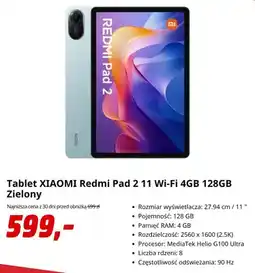 Media Markt Tablet Xiaomi Redmi Pad 2 11 Wi-Fi 4GB 128GB zielony oferta