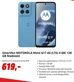Media Markt Smartfon Motorola Moto G17 4 g (LTE) 4 GB/ 128 Gb niebieski oferta