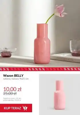 Wazon Belly szklany różowy 9x21 cm