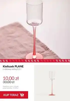 Kieliszek Plane z różową nóżką