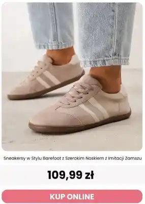 Sneakersy w stylu barefoot z szerokim noskiem z imitacji zamszu Renee