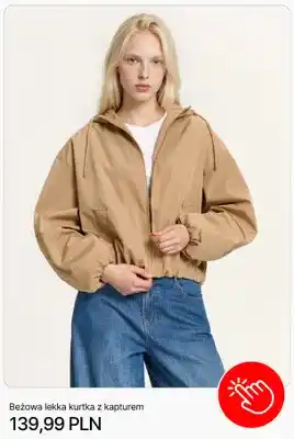 Cropp Beżowa lekka kurtka z kapturem Cropp oferta