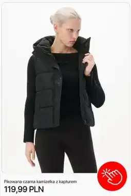 Cropp Pikowana czarna kamizelka z kapturem Cropp oferta