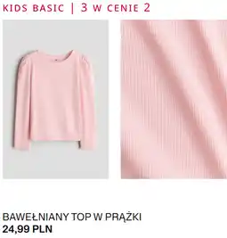 H&M H&M Bawełniany top w prążki oferta