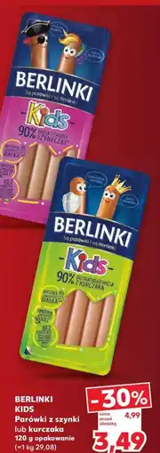 Kaufland Berlinki Kids Parówki z szynki lub kurczaka oferta
