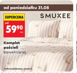 Biedronka Komplet pościeli bawełnianej Smukee oferta