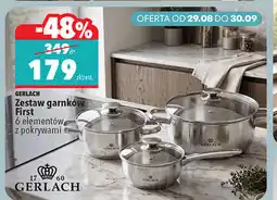 Biedronka Zestaw garnków First 6 elementów z pokrywami Gerlach oferta