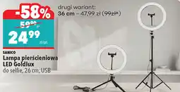 Biedronka SANICO Lampa pierścieniowa LED Goldlux do selfie, 26 cm, USB oferta