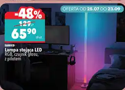 Biedronka SANICO Lampa stojąca LED RGB, czujnik głosu, z pilotem oferta