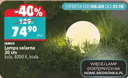 Biedronka SANICO Lampa solarna 30 cm kula oferta
