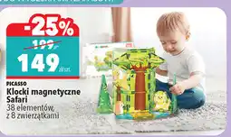 Biedronka PICASSO Klocki magnetyczne Safari 38 elementów, z 8 zwierzątkami oferta