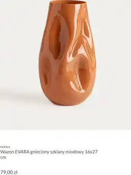 Homla Homla Wazon EVARA gnieciony szklany miodowy 16x27 cm oferta