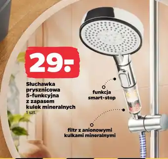 Słuchawka prysznicowa 5-funkcyjna z zapasem kulek mineralnych