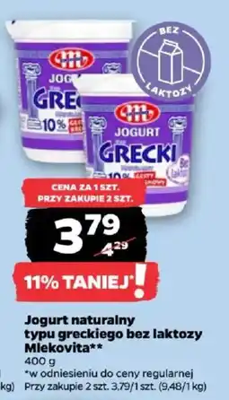 Netto Jogurt naturalny typu greckiego bez laktozy Mlekovita oferta