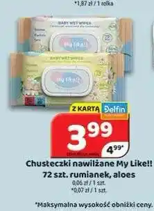 Delfin Chusteczki nawilżane My Like!! aloes oferta