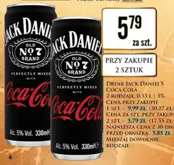 Dino Drink Jack Daniel's Coca-Cola Zero Sugar oferta
