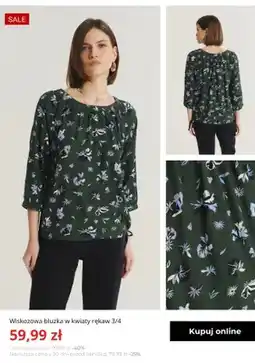 Greenpoint Wiskozowa bluzka w kwiaty rękaw 3/4 Greenpoint oferta