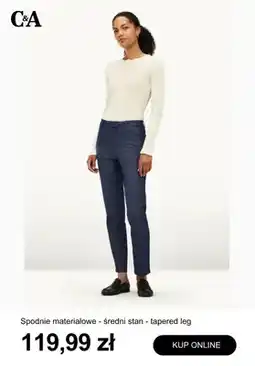 C&A Spodnie materiałowe C & A średni stan tapered leg oferta