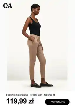 C&A Spodnie materiałowe średni stan tapered fit C & A oferta