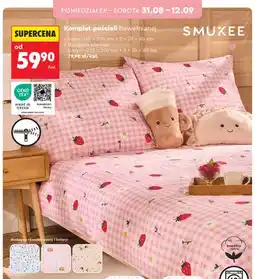Biedronka Komplet pościeli bawełnianej 220x200 cm + 2x70x80 cm SMUKEE oferta