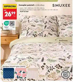 Biedronka Komplet pościeli z mikrofazy Smukee 160x200 cm + 2x70x80 oferta