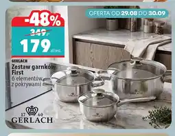 Biedronka Zestaw garnków First 6 elementów Gerlach z pokrywami oferta