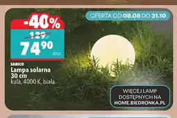 Biedronka Lampa solarna Sanico 30 cm kula oferta
