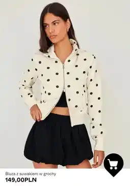 Bershka Bluza z suwakiem w grochy oferta