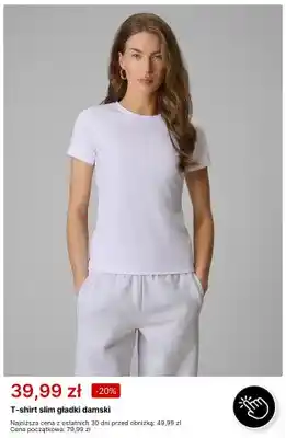T-shirt slim gładki damski