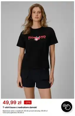 4F T-shirt loose z nadrukiem damski 4F oferta