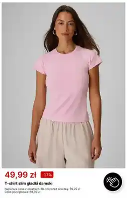 4F T-shirt slim gładki damski oferta