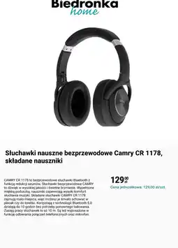 Biedronka Słuchawki nauszne bezprzewodowe Camry CR 1178, składane nauszni oferta