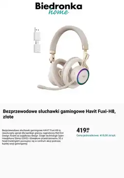 Biedronka Bezprzewodowe słuchawki gamingowe Havit Fuxi-H8, złote oferta