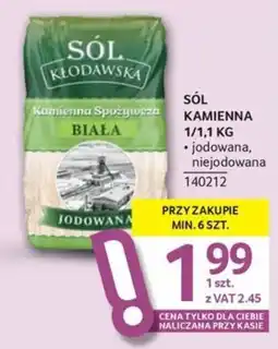Selgros SÓL KŁODAWSKA Kamienna Spożywcza BIAŁA JODOWANA oferta
