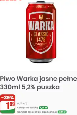 Dino Piwo Warka jasne pełne 330ml 5,2% puszka oferta