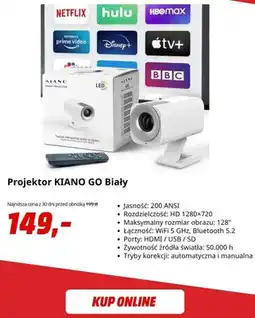 Media Markt Projektor Kiano Go biały oferta