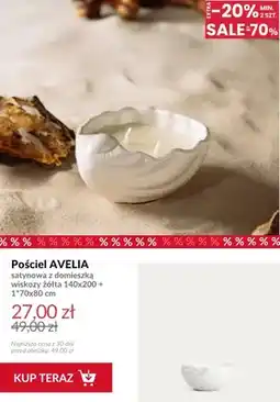 Homla Pościel Avelia satynowa z domieszką wiskozy żółta 140x200 + 1x70x80 cm oferta