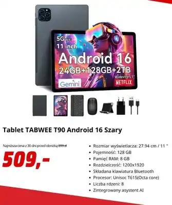 Tablet Tabwee T90 Android 16 szary