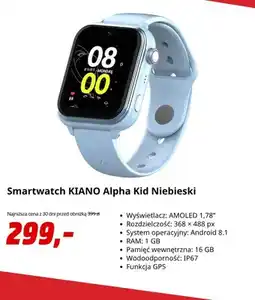 Media Markt Smartwatch Kiano Alpha Kid niebieski oferta