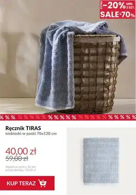 Ręcznik Tiras niebieski w paski 70x130 cm