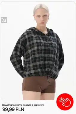 Cropp Bawełniana czarna koszula z kapturem Cropp oferta