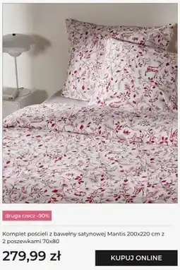Home&You Komplet pościeli z bawełny satynowej Mantis 200x220 cm z 2 poszewkami 70x80 oferta
