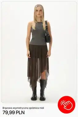 Cropp Brązowa asymetryczna spódnica midi Cropp oferta