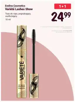 Rossmann Tusz do rzęs pogrubiający wydłużający Eveline Cosmetics Variété Lashes Show oferta